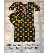 Black color cotton ladies kurti